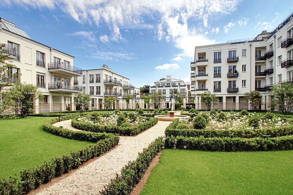 Die Parkanlage der Klostergärten Münster im Innenhof