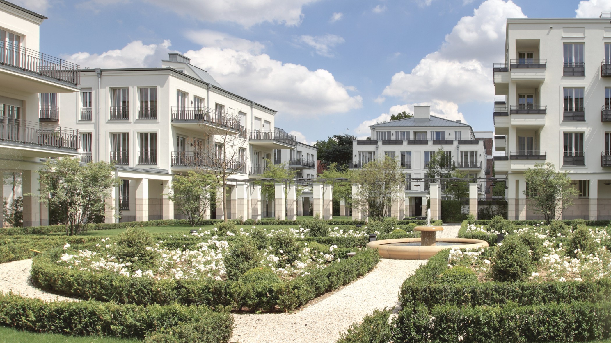 Die Parkanlage der Klostergärten Münster im Innenhof