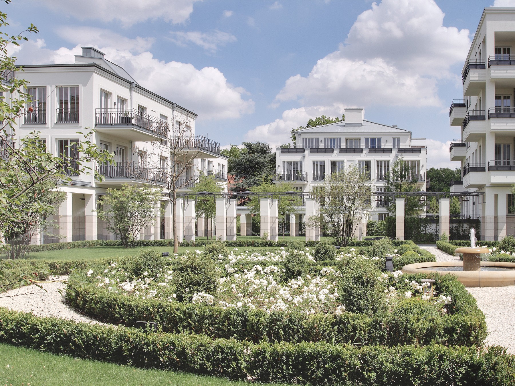 Die Parkanlage der Klostergärten Münster im Innenhof