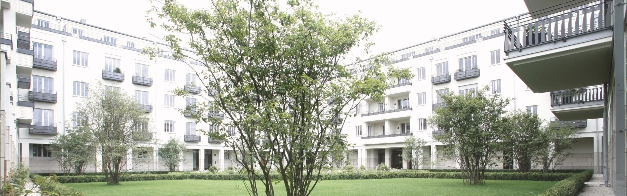 Die Parkanlage der Klostergärten Münster im Innenhof