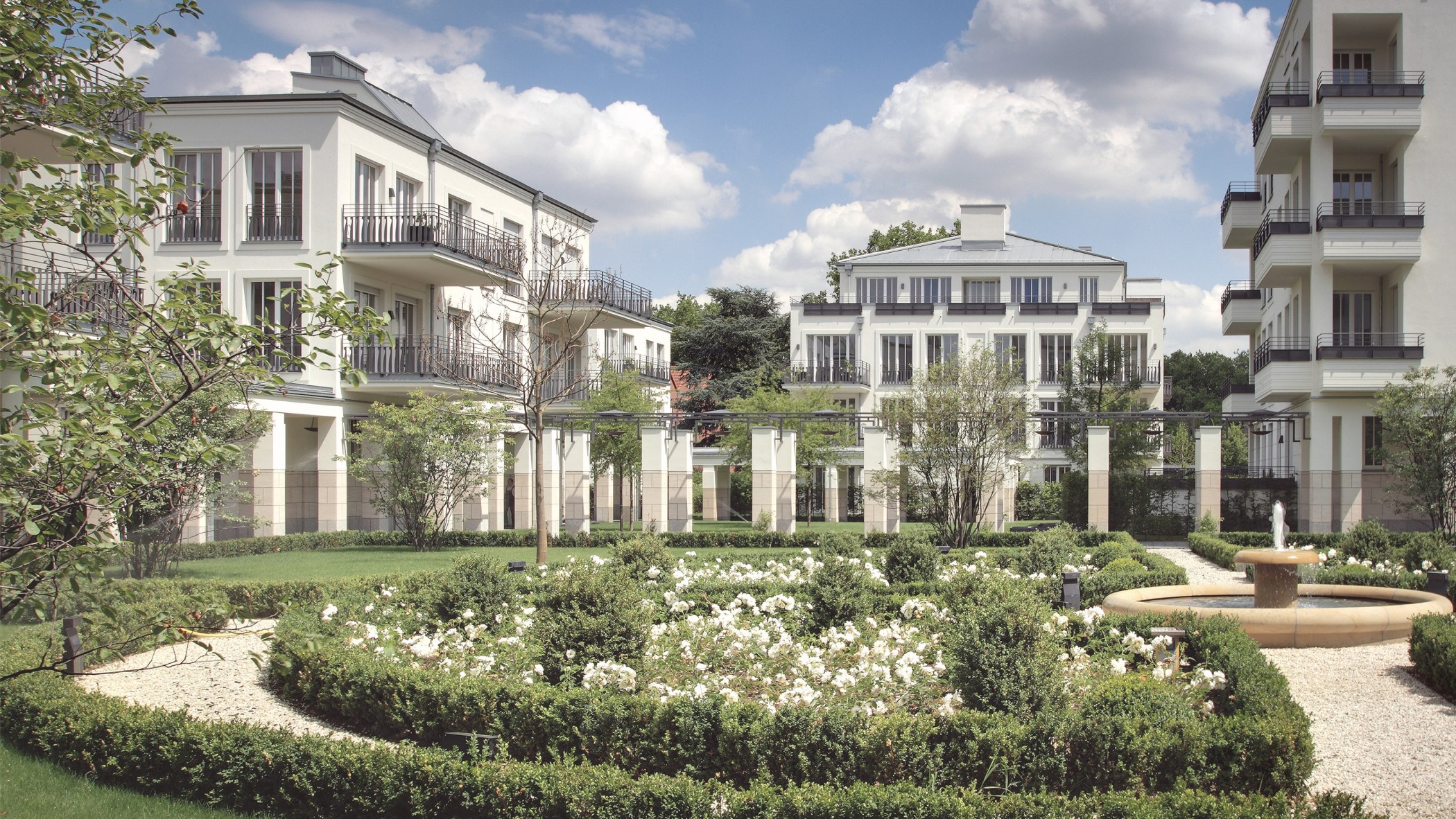 Die Parkanlage der Klostergärten Münster im Innenhof