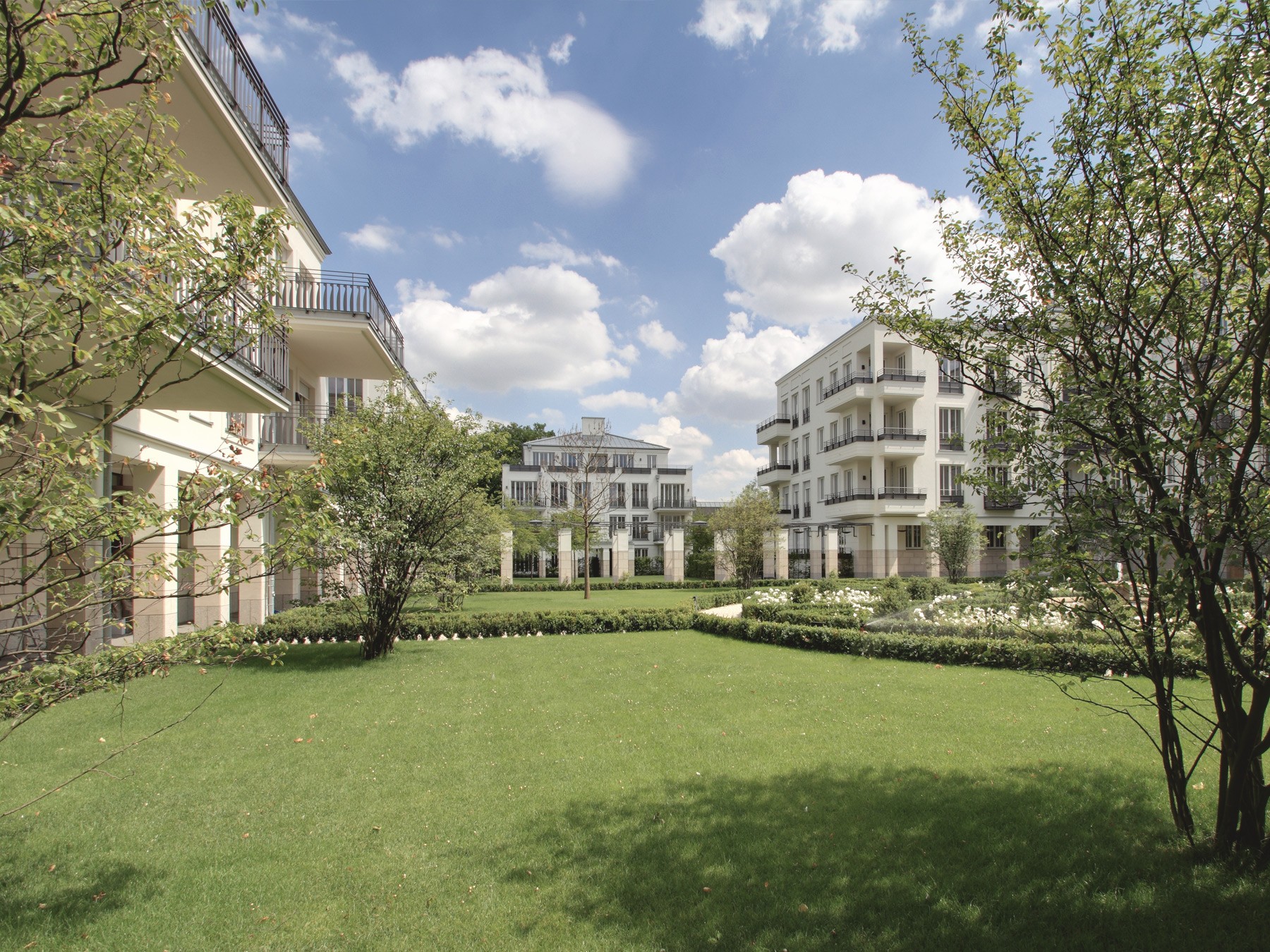 Die Parkanlage der Klostergärten Münster im Innenhof